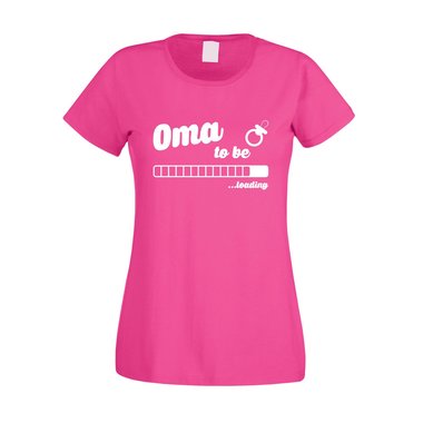 Damen T-Shirt - Oma to be - loading weiss-schwarz XXL