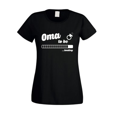 Damen T-Shirt - Oma to be - loading weiss-schwarz XXL