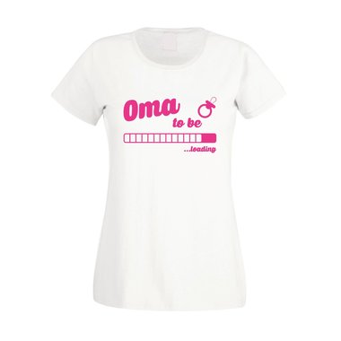 Damen T-Shirt - Oma to be - loading weiss-schwarz XXL