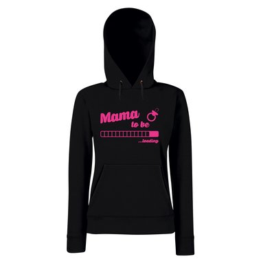 Damen Hoodie - Mama to be - loading fuchsia-gold XS