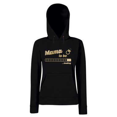 Damen Hoodie - Mama to be - loading fuchsia-gold XS