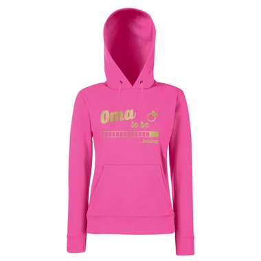 Damen Hoodie - Oma to be - loading fuchsia-gold XS