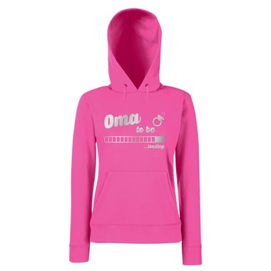 Damen Hoodie - Oma to be - loading fuchsia-gold XS