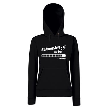 Damen Hoodie - Schwester to be - loading schwarz-weiss L