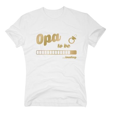 Herren T-Shirt - Opa to be - loading weiss-schwarz S