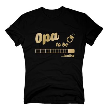 Herren T-Shirt - Opa to be - loading weiss-schwarz S