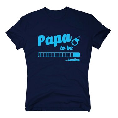 Herren T-Shirt - Papa to be - loading dunkelblau-cyan S