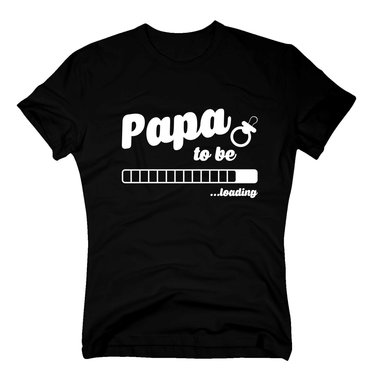 Herren T-Shirt - Papa to be - loading dunkelblau-cyan S