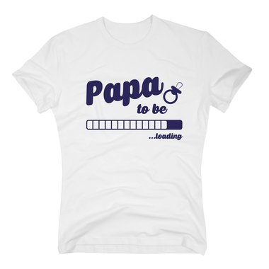 Herren T-Shirt - Papa to be - loading dunkelblau-cyan S