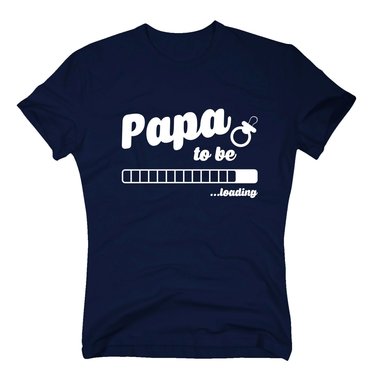 Herren T-Shirt - Papa to be - loading dunkelblau-cyan S