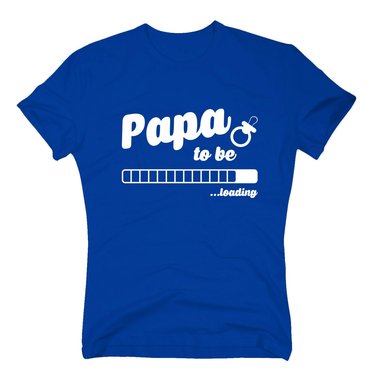 Herren T-Shirt - Papa to be - loading dunkelblau-cyan S
