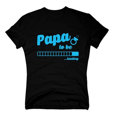 Herren T-Shirt - Papa to be - loading dunkelblau-cyan S