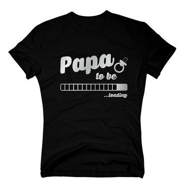 Herren T-Shirt - Papa to be - loading dunkelblau-cyan S