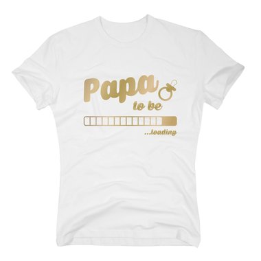 Herren T-Shirt - Papa to be - loading weiss-schwarz 5XL