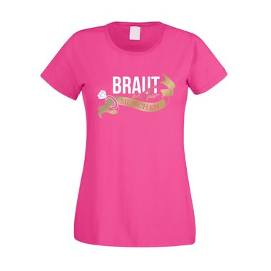 Damen T-Shirt - Braut on Tour - JGA Mnchen schwarz-gold XXL