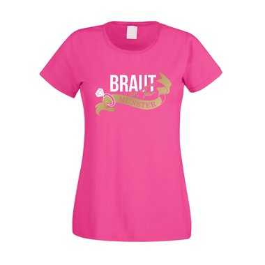 Damen T-Shirt - Braut on Tour - JGA Mnster weiss-gold XXL