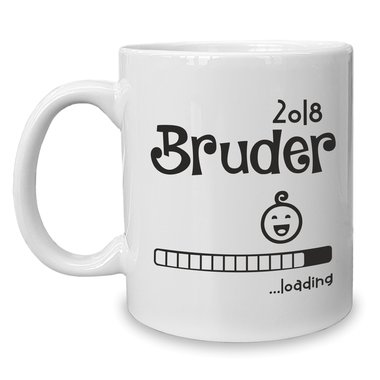 Kaffeebecher - Tasse - Bruder 2018 loading... weiss-schwarz