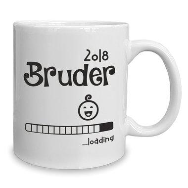 Kaffeebecher - Tasse - Bruder 2018 loading... weiss-schwarz