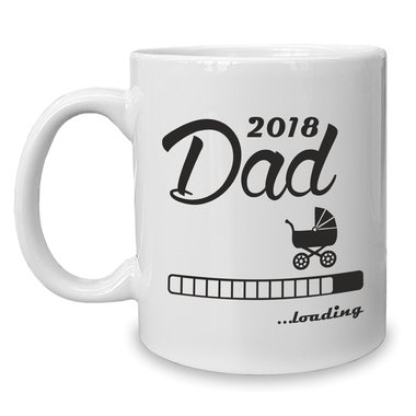 Kaffeebecher - Tasse - Dad 2018 ...loading weiss-schwarz