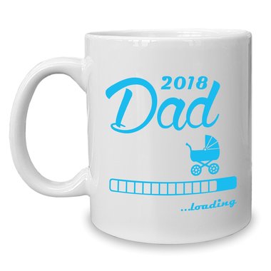 Kaffeebecher - Tasse - Dad 2018 ...loading weiss-schwarz