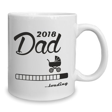 Kaffeebecher - Tasse - Dad 2018 ...loading weiss-schwarz
