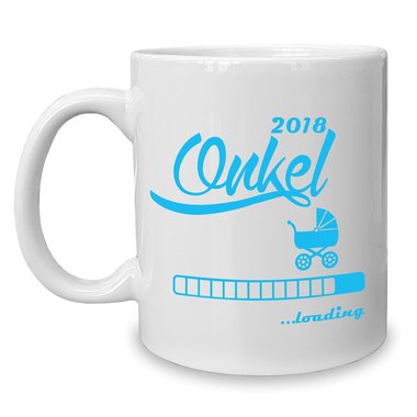 Kaffeebecher - Tasse - Onkel 2018 ...loading weiss-cyan