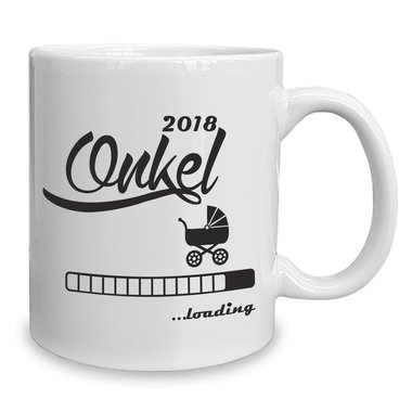 Kaffeebecher - Tasse - Onkel 2018 ...loading weiss-cyan