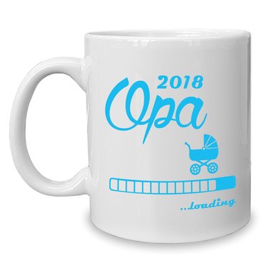 Kaffeebecher - Tasse - Opa 2018 ...loading weiss-cyan