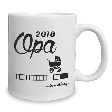Kaffeebecher - Tasse - Opa 2018 ...loading weiss-cyan