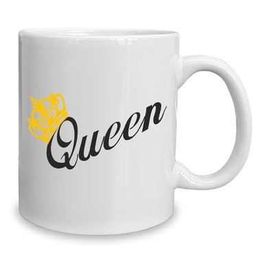 Kaffeebecher - Tasse - Queen weiss-schwarz
