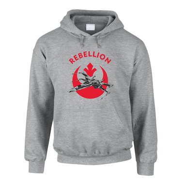 Herren Hoodie - Rebellion grau-schwarz XS