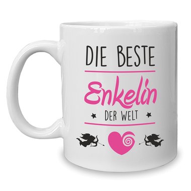 Kaffeebecher - Tasse - Die Beste Enkelin der Welt weiss-rot