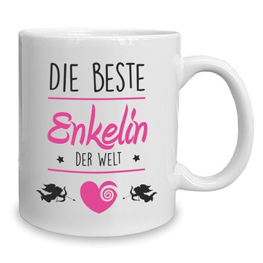 Kaffeebecher - Tasse - Die Beste Enkelin der Welt weiss-rot