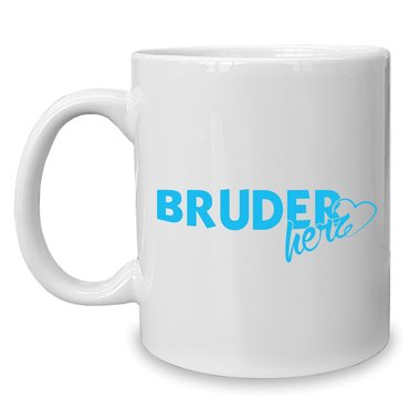 Kaffeebecher - Tasse - Bruderherz weiss-rot