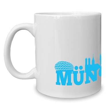 Kaffeebecher - Tasse - Mnchen Skyline weiss-schwarz