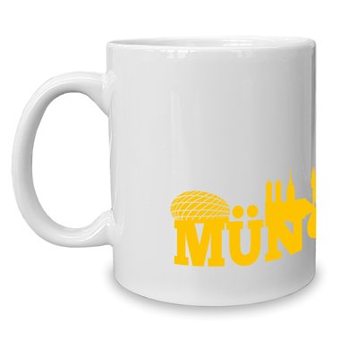 Kaffeebecher - Tasse - Mnchen Skyline weiss-schwarz