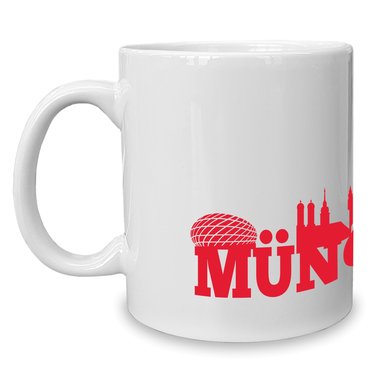 Kaffeebecher - Tasse - Mnchen Skyline weiss-schwarz