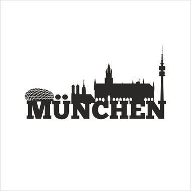 Kaffeebecher - Tasse - Mnchen Skyline weiss-schwarz