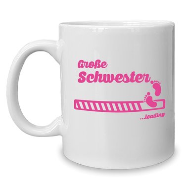 Kaffeebecher - Tasse - Groe Schwester loading weiss-schwarz