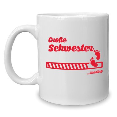 Kaffeebecher - Tasse - Groe Schwester loading weiss-schwarz