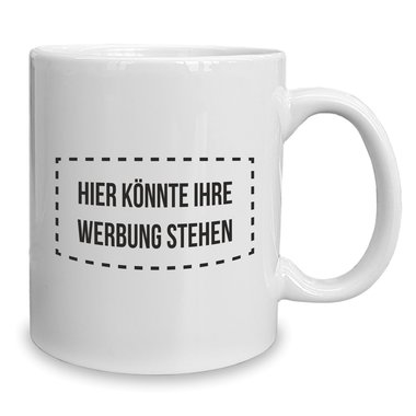 Kaffeebecher - Tasse - Hier knnte Ihre Werbung stehen weiss-schwarz