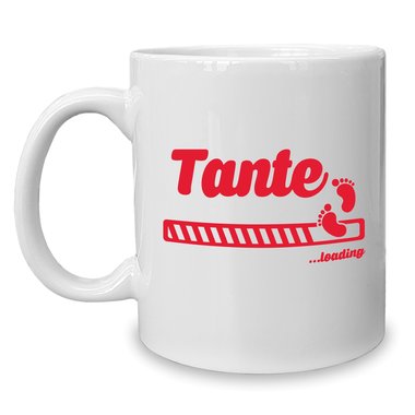 Kaffeebecher - Tasse - Tante loading weiss-fuchsia