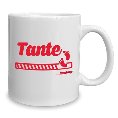 Kaffeebecher - Tasse - Tante loading weiss-fuchsia