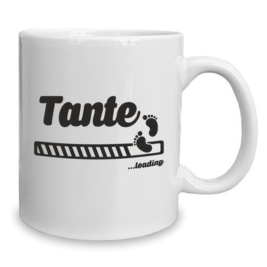 Kaffeebecher - Tasse - Tante loading weiss-fuchsia