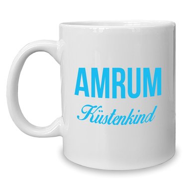Kaffeebecher - Tasse - Amrum Kstenkind weiss-rot