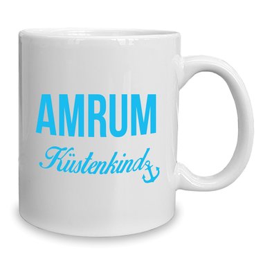 Kaffeebecher - Tasse - Amrum Kstenkind weiss-rot