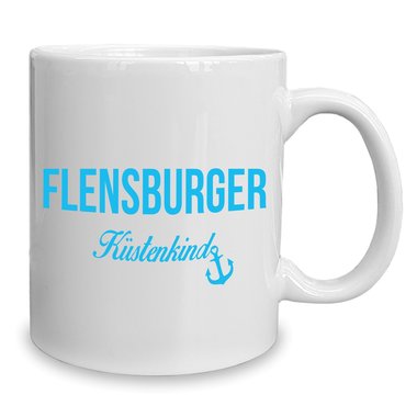 Kaffeebecher - Tasse - Flensburger Kstenkind weiss-rot