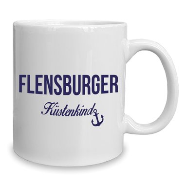 Kaffeebecher - Tasse - Flensburger Kstenkind weiss-rot
