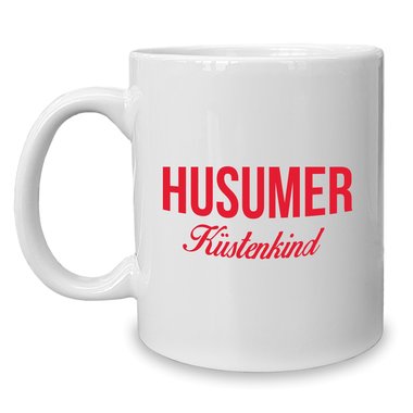 Kaffeebecher - Tasse - Husumer Kstenkind weiss-cyan
