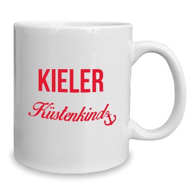 Kaffeebecher - Tasse - Kieler Kstenkind weiss-rot